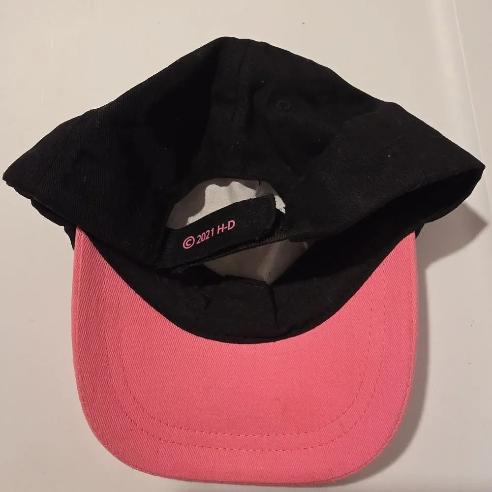 Harley-Davidson Toddler Black and Pink Rhinestone Cap